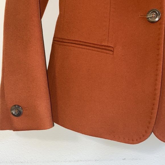 MaxMara Virgin Wool Burnt Orange Button Up Wrap Coat Size Small - Picture 4 of 7